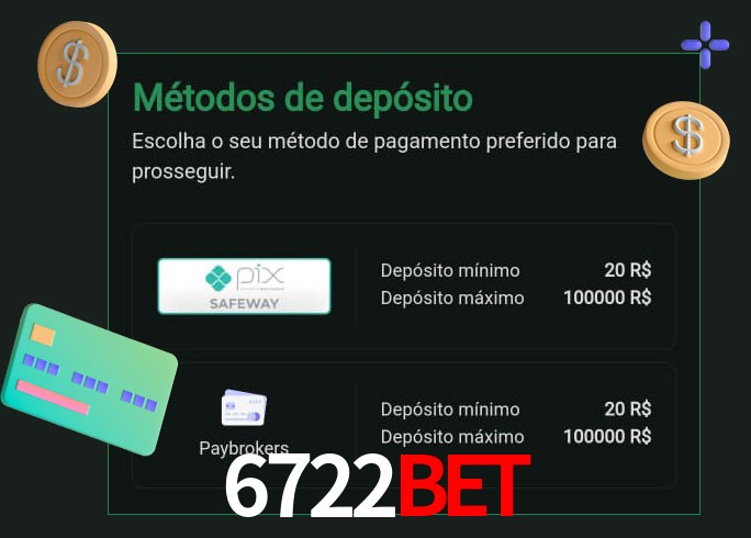 O cassino 6722BET oferece uma grande variedade de métodos de pagamento